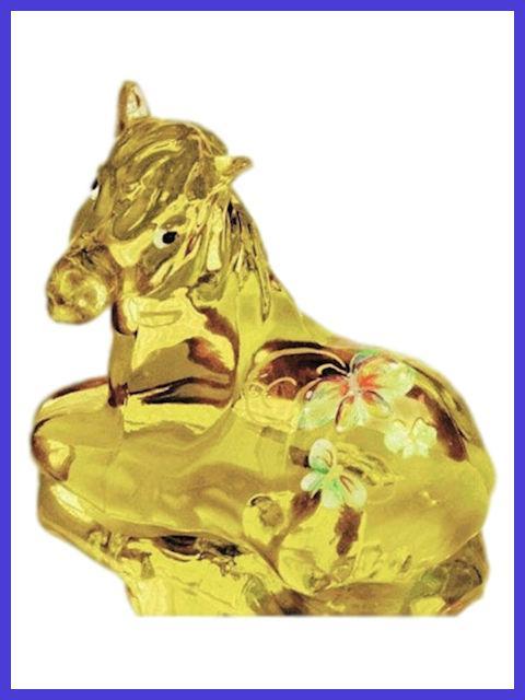 Horse Figurine with Floral Design by Fenton Glass