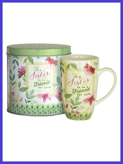 Sister Coffee Cup in Gift Tin by artist Stephanie Ryan